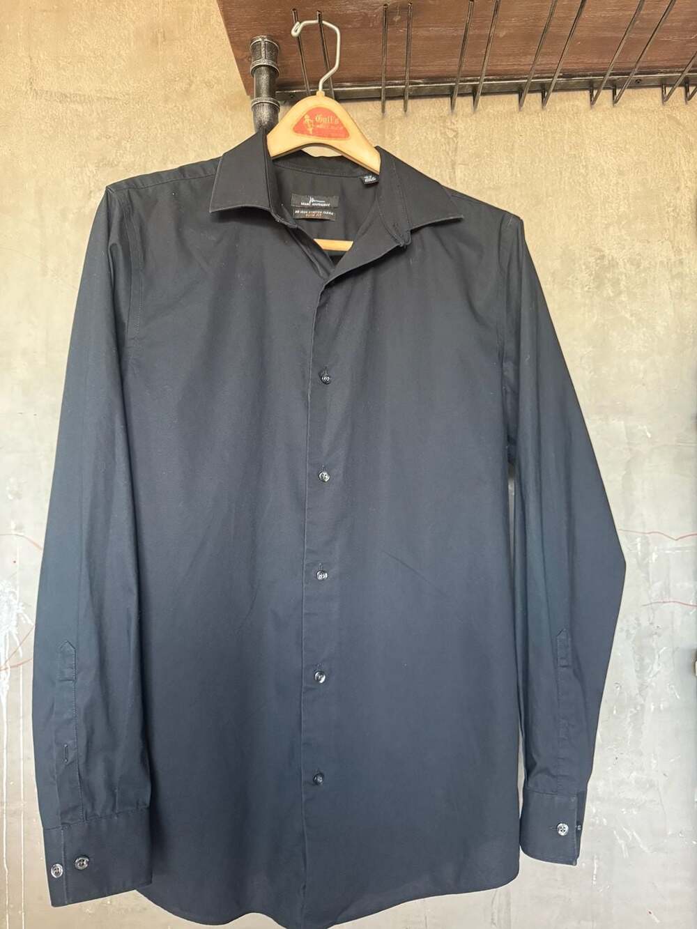 Marc Anthony Men's Black Long Sleeve Slim Fit No Iron Stretch Dress Shirt 15.5 3